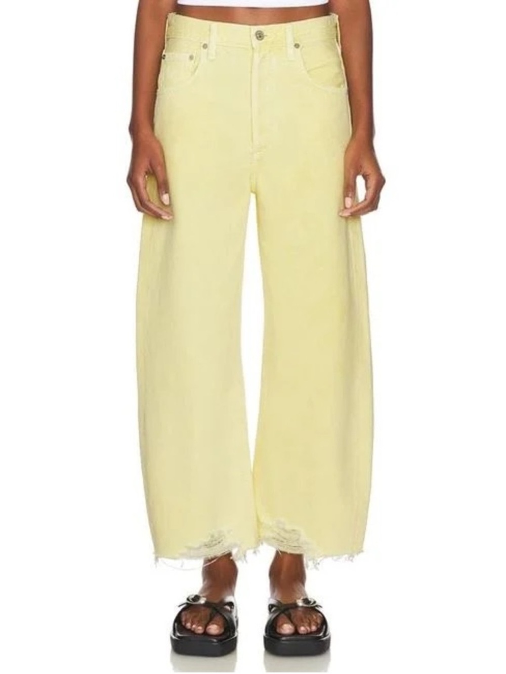Citizens of Humanity Ayla High Rise Wide Leg Crop Raw Hem